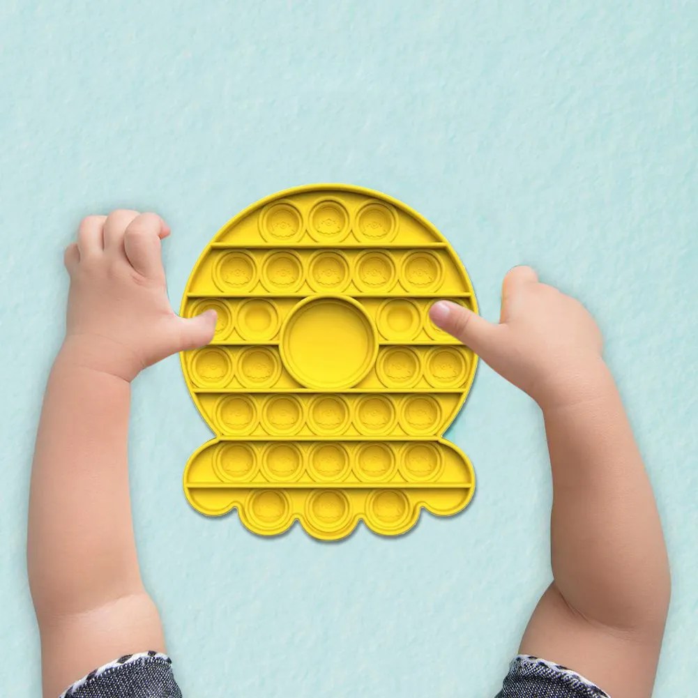 Push Bubbles Sensory Toys Autism Stress Relief Squeeze Toy Puzzle (Yellow)
