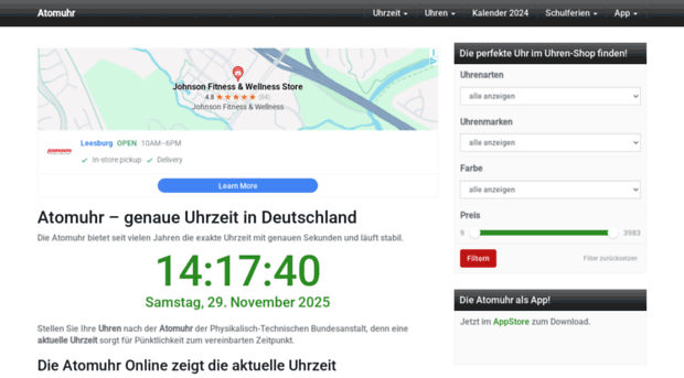 Uhrzeit Deutschland Mit Sekunden Online Atomuhr Exakte Uhrzeit Fur