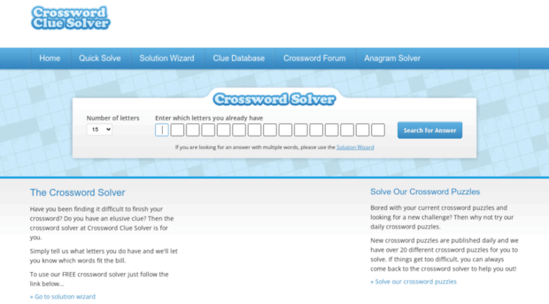 Crosswordsolver.org - Crossword Solver - Missing Let... - Crossword Solver
