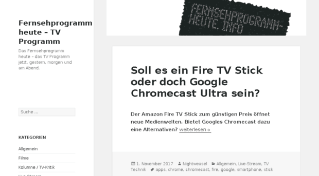 Fernsehprogramm Heute / Fernsehprogramm Heute Abend 20 15 Uhr Tv Heute