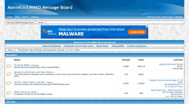 mnkd.proboards.com - Home | MannKind MNKD Message B... - MNKD Pro Board S