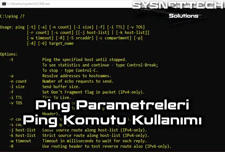 Ping Parametreleri Kullanımı Tüm Seçenekler