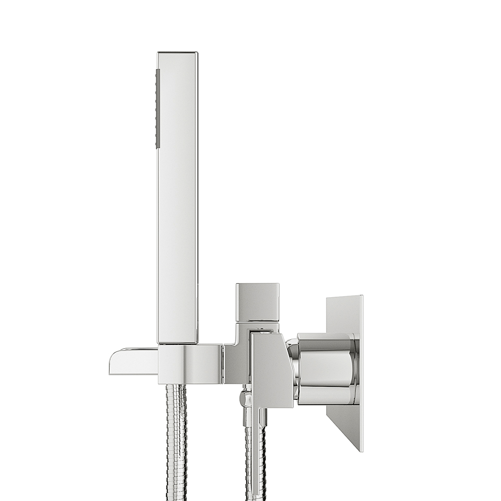 Vellamo Reve Wall Mounted Waterfall Bath Shower Mixer With Shower Kit