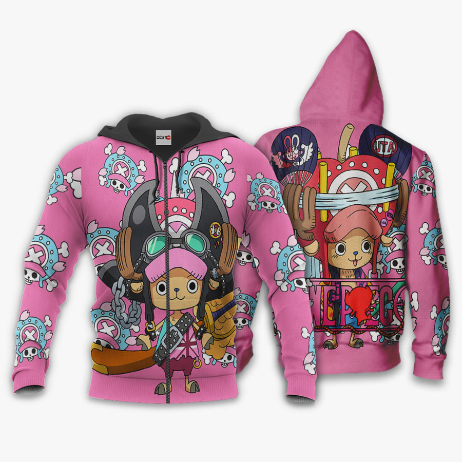 One Piece Red Tony Tony Chopper Hoodie Custom Anime Merch Clothes