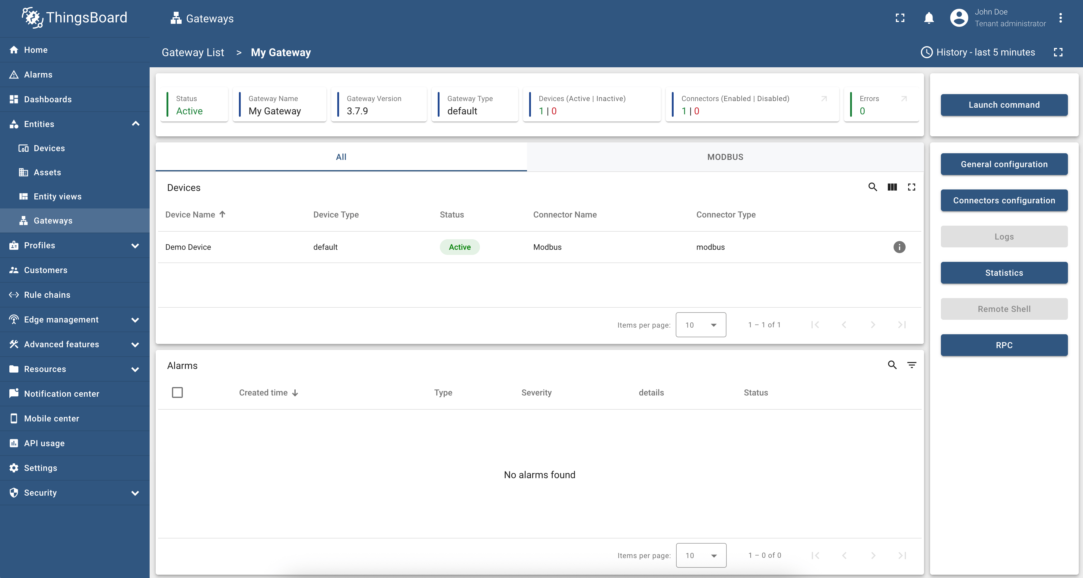 Iot Gateway Remote Configuration Thingsboard Iot Gateway