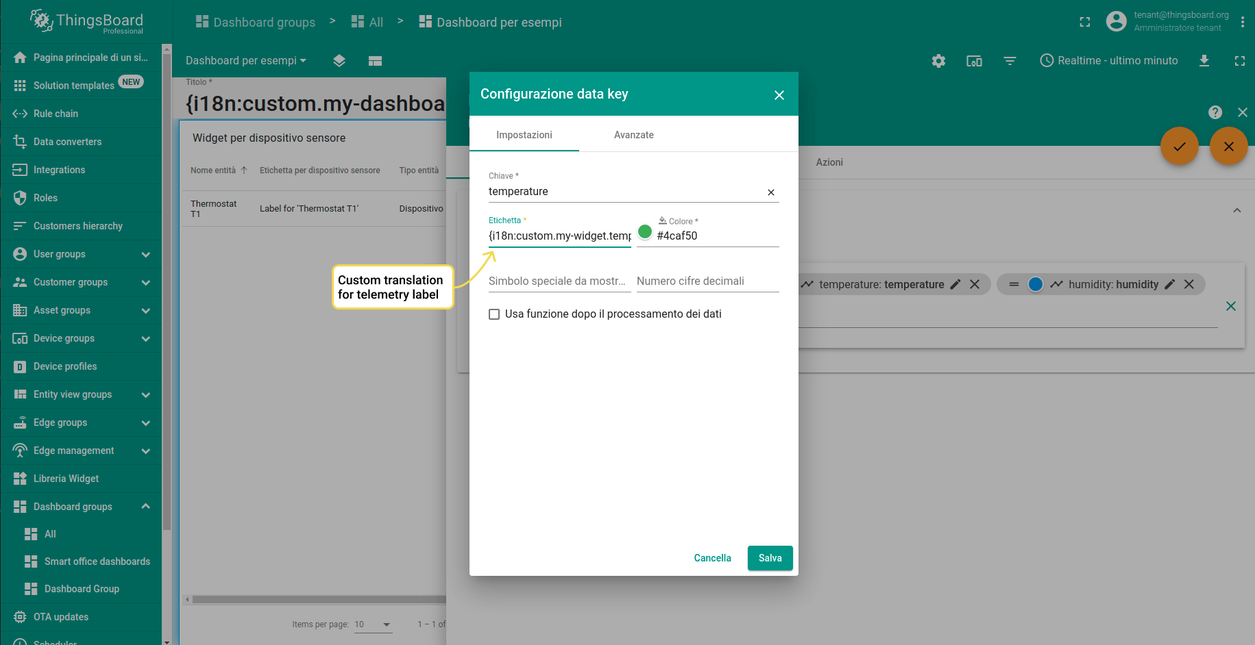 Custom Translations ThingsBoard Professional Edition