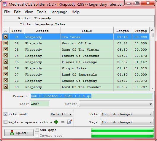 Medieval CUE Splitter Portable - Free APE and Flac Cutter - ThinstallSoft