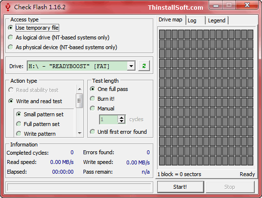 Check Flash Portable Test and Format USB Drives Forcely ThinstallSoft