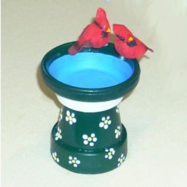 Mini Clay Pot Bird Bath ThriftyFun