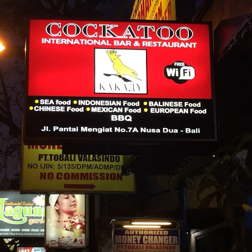 The Bali Bible Cockatoo International Bar & Restaurant…