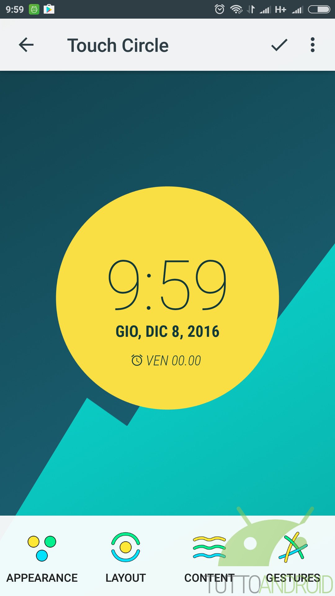 Touch Circle Clock Wallpaper, uno sfondo multifunzione per Android