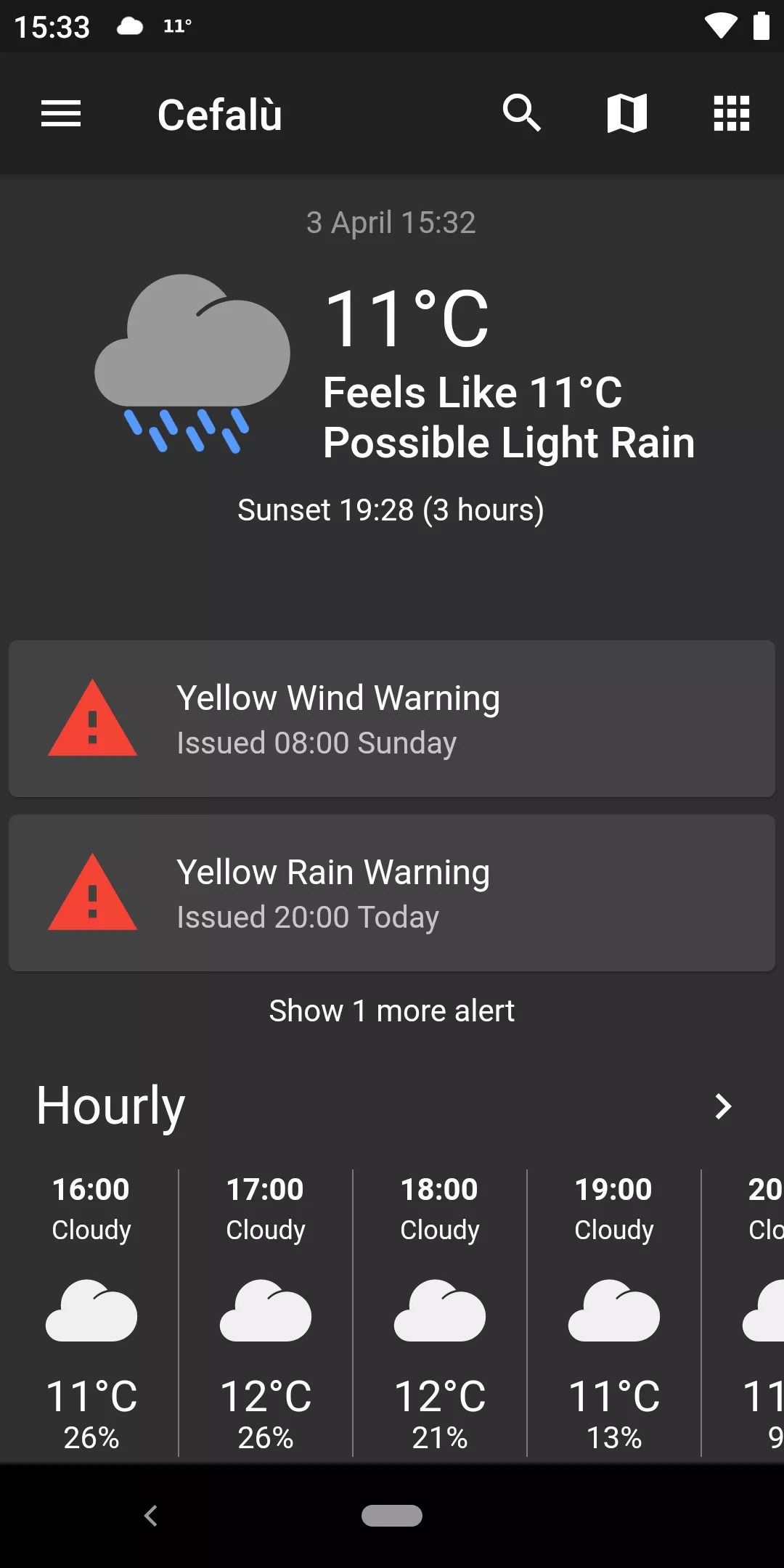 Shadow Weather è un'app meteo integrata con il calendario