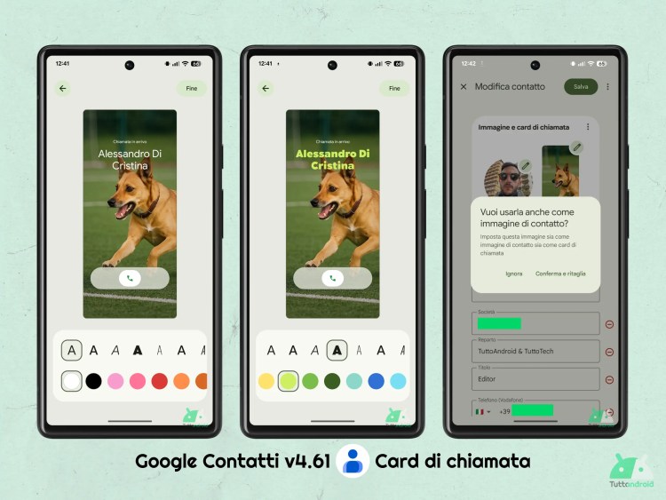 Google Contatti v4.61 - Card di chiamata