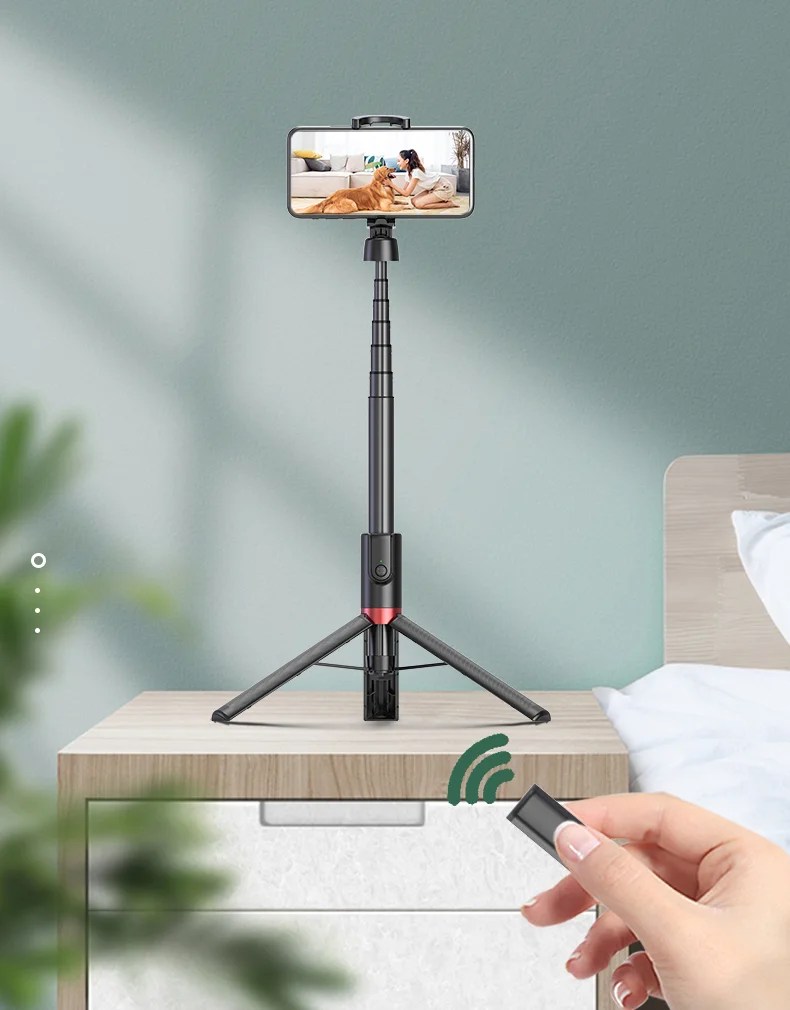 SEAJIC AB403 Selfie Stick Tripod Extendable 2 in 1 Aluminum Bluetooth
