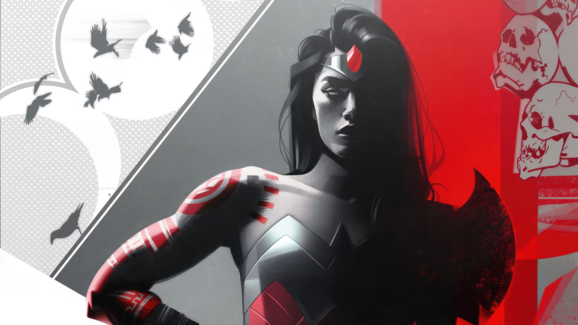 6072b Absolute, Wonder Woman, Comics, 4K Wallpaper iPhone Phone