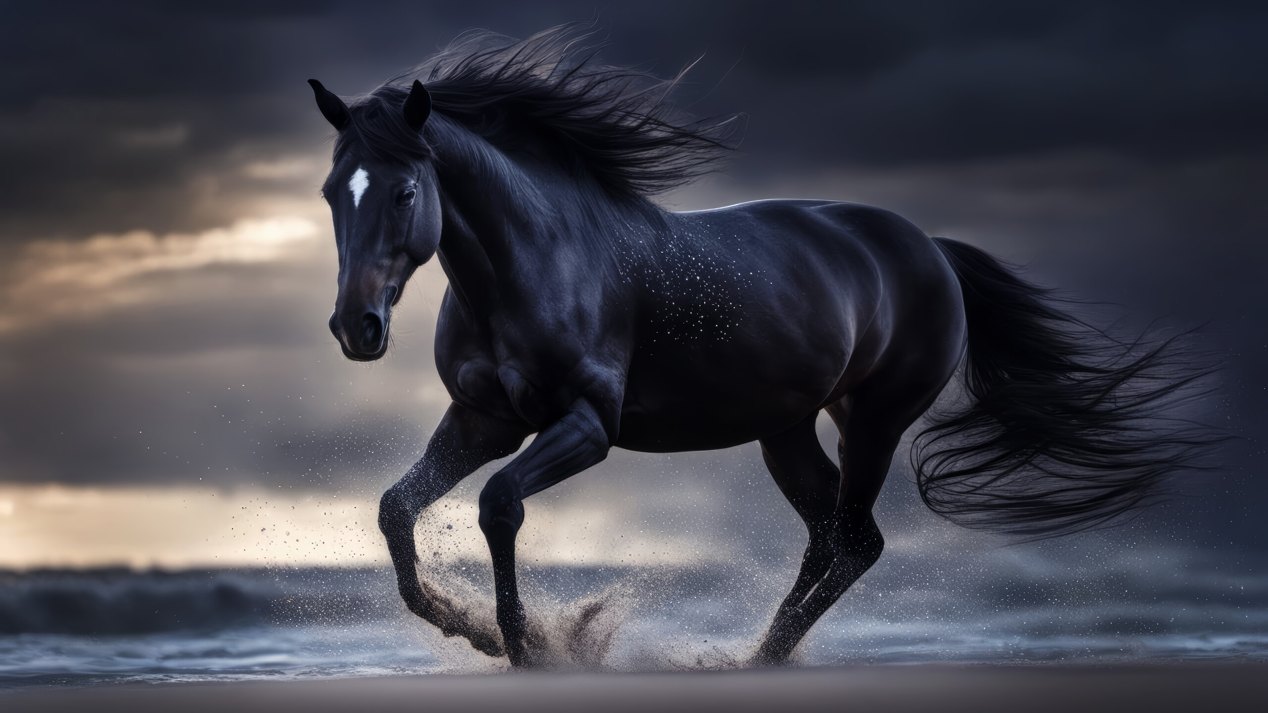 Black Horse 4K 2390j Wallpaper PC Desktop