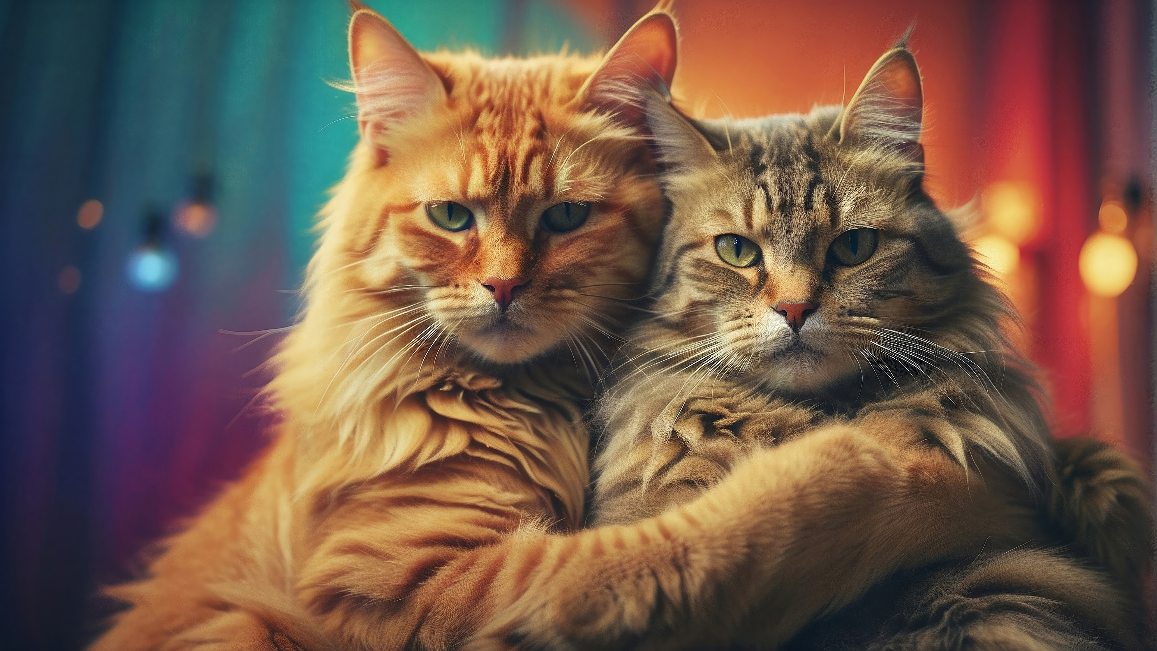 Cats Hug 4K 6770j Wallpaper 4K PC