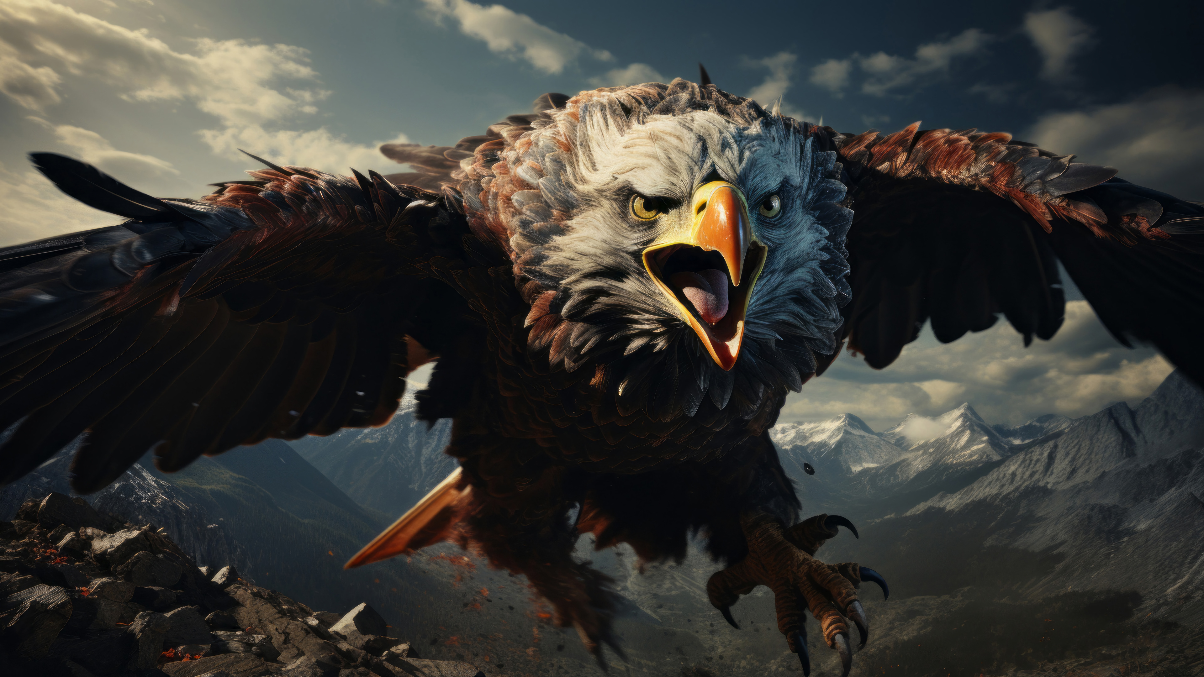 Eagle Flying Bird 4K 2370j Wallpaper PC Desktop
