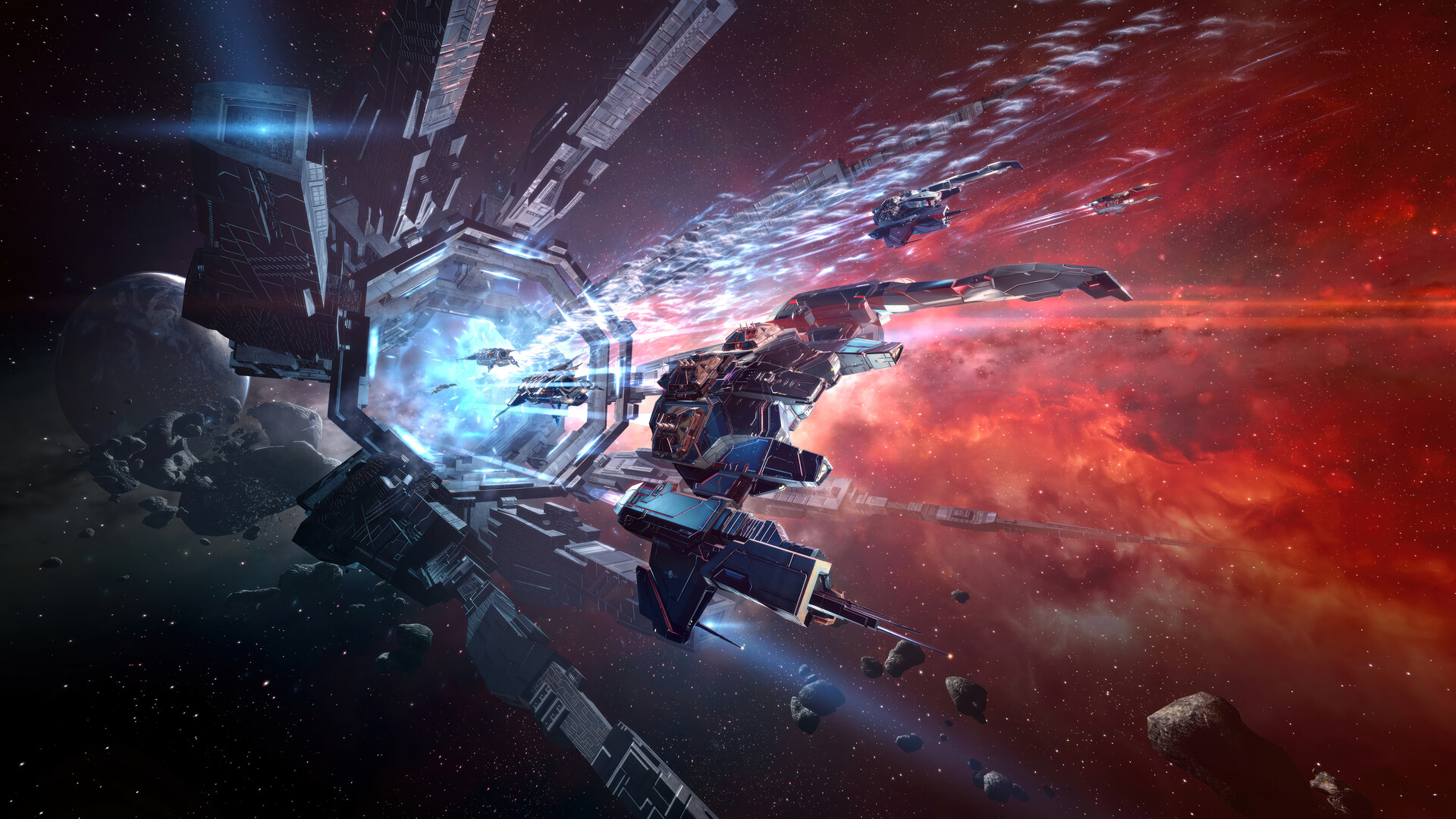 EVE Online Game Warp Gate 4K 5460i Wallpaper PC Desktop