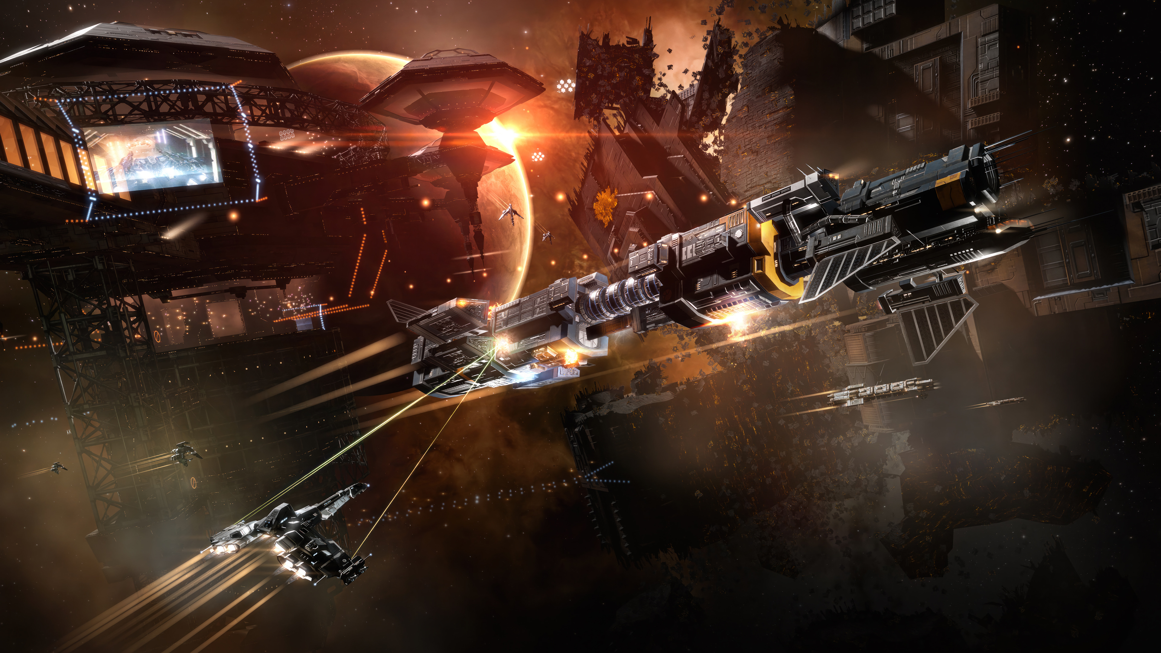 EVE Online Space Battle 4K 5470i Wallpaper PC Desktop