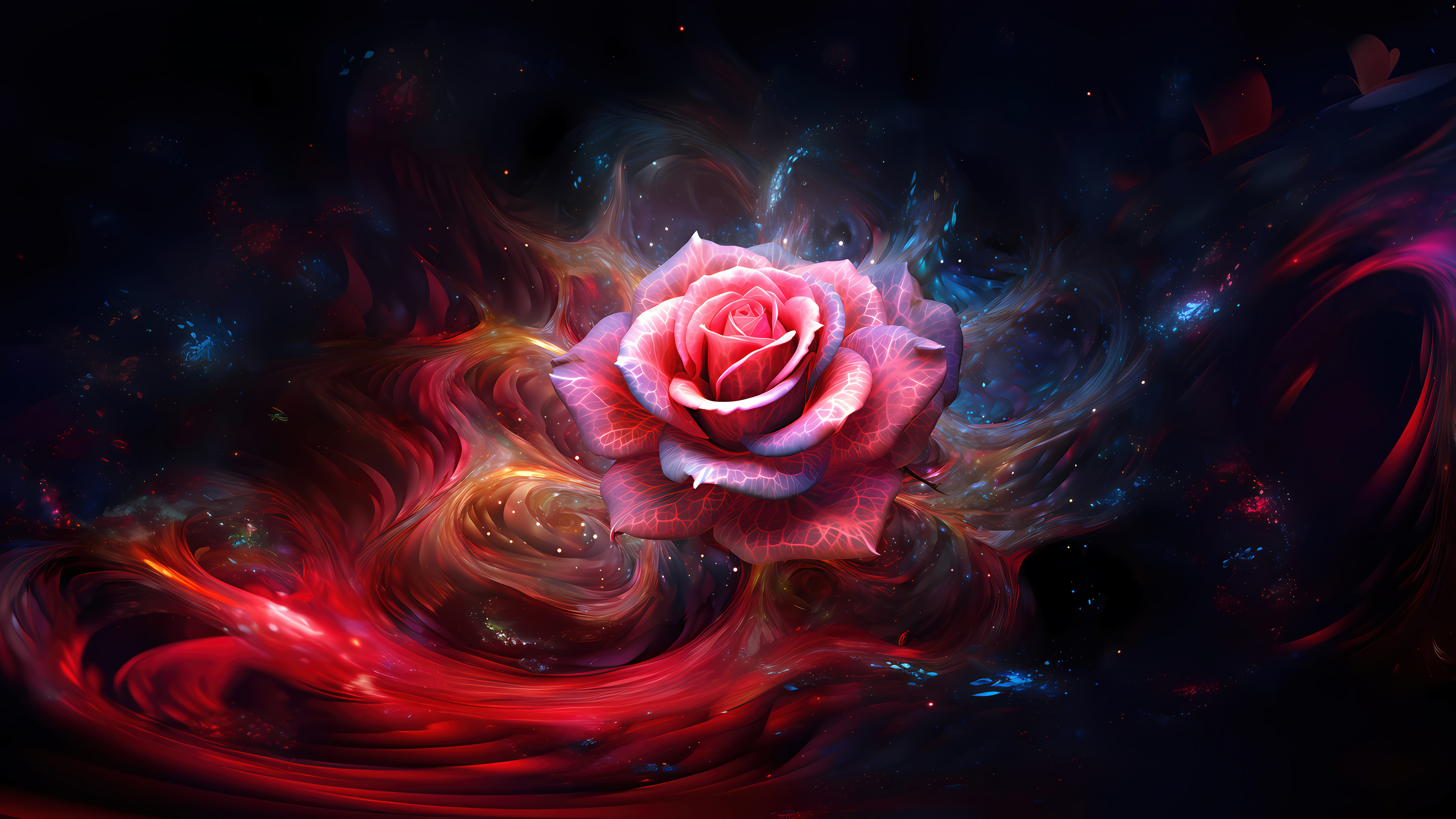 Flower Space Art 4K 7281l Wallpaper PC Desktop
