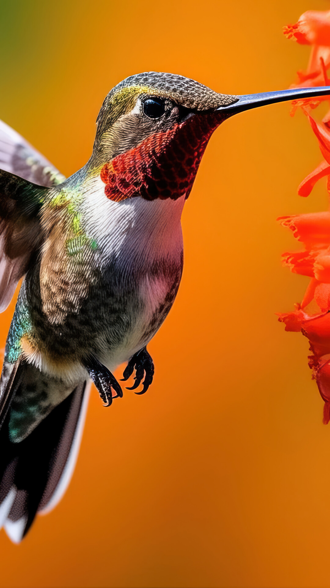 Hummingbird Flower 4K 2061n Wallpaper iPhone Phone