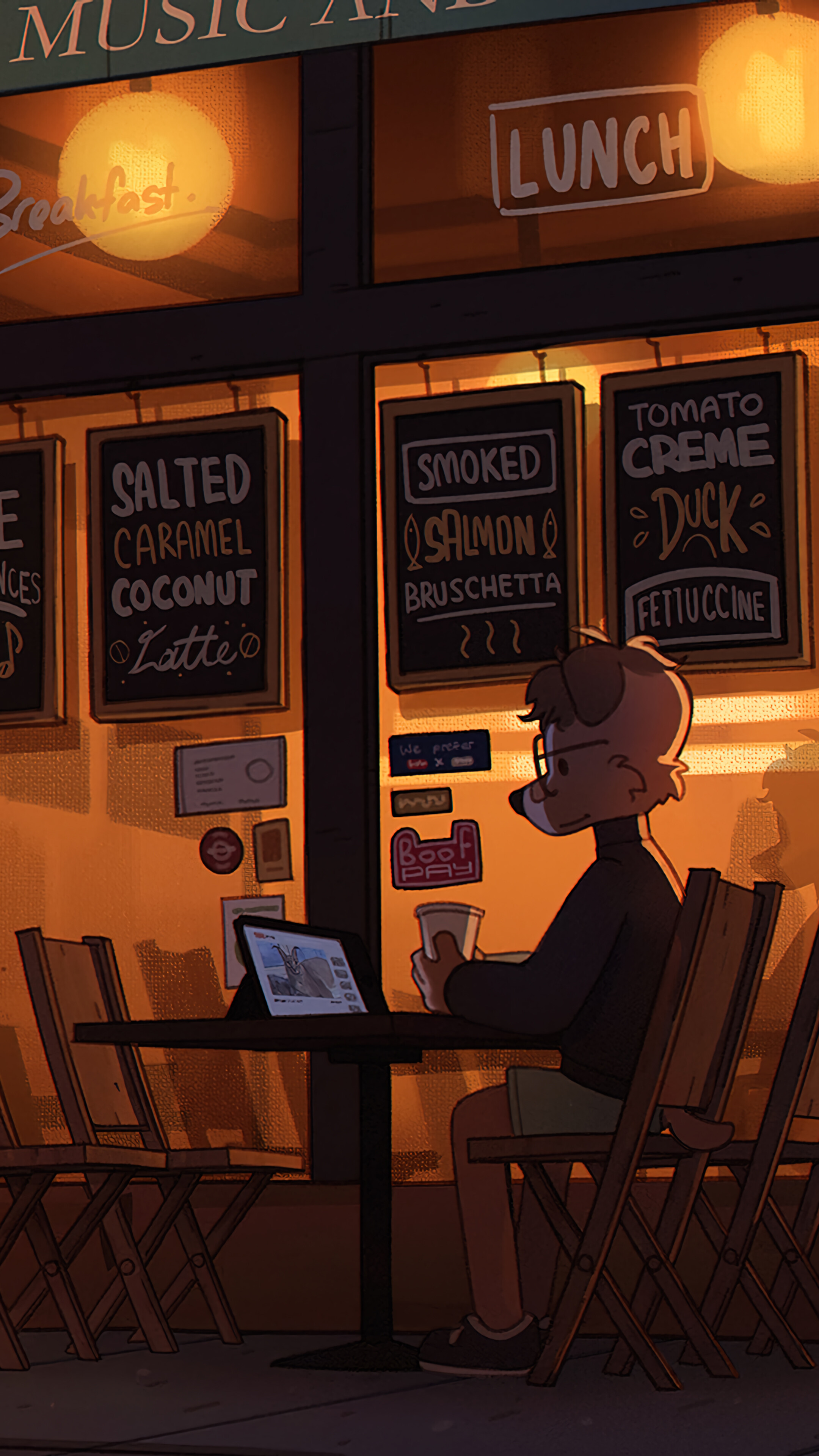Lofi Cafe Art 4K 1410e Wallpaper PC Desktop