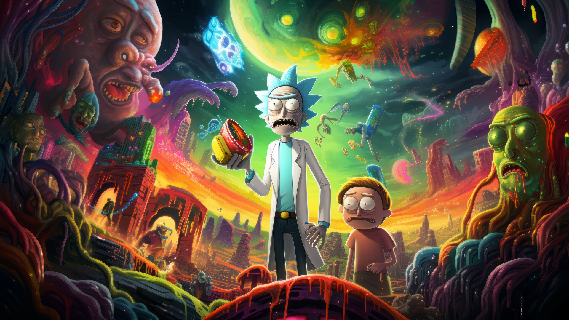 Rick and Morty Art 4K 2140j Wallpaper PC Desktop