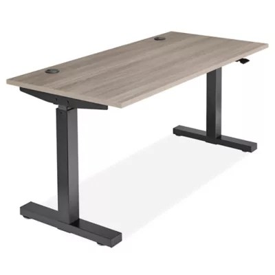 Pneumatic Adjustable Height Desk 60 x 30", Gray H10243GR Uline