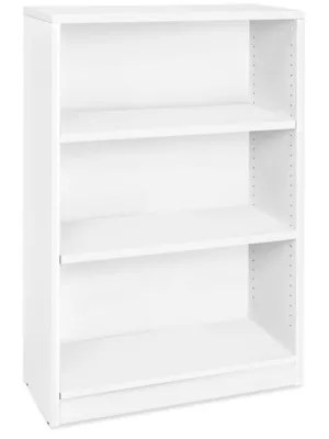 Designer Bookcase - 3-Shelf, White H-10250W - Uline