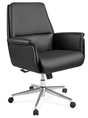 Leather Bucket Chair Black H10267BL Uline