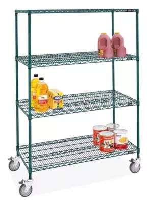 Epoxy Mobile Shelving 48 x 24 x 69", Green H10441G Uline