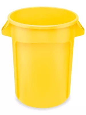 Rubbermaid® Brute® Trash Can 32 Gallon, Yellow H1045Y Uline