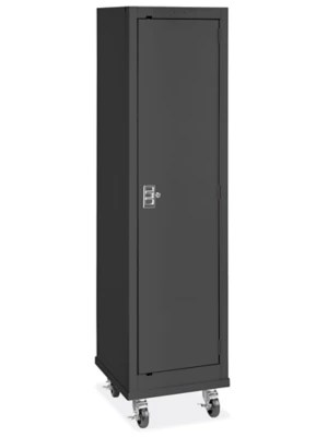 Mobile Slim Storage 18 x 18 x 72", Black H10696BL Uline