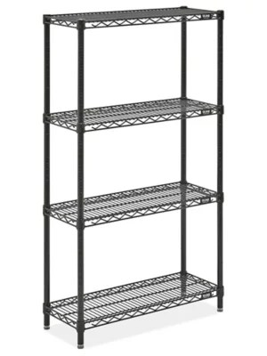 Black Wire Shelving Unit 30 x 12 x 54" H1070954 Uline