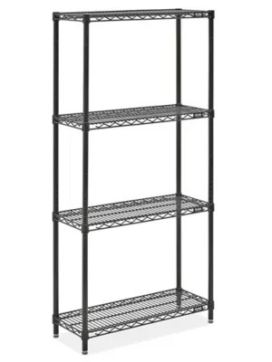 Black Wire Shelving Unit 30 x 12 x 63" H1070963 Uline