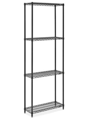 Black Wire Shelving Unit 30 x 12 x 86" H1070986 Uline
