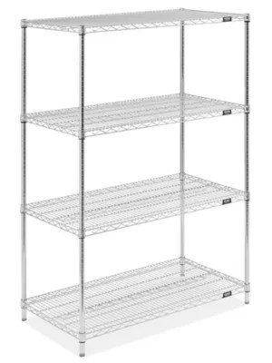 Chrome Wire Shelving Unit 42 x 24 x 63" H1071263 Uline