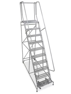 10 Step Rolling Safety Ladder Assembled with 30" Top Step H108530