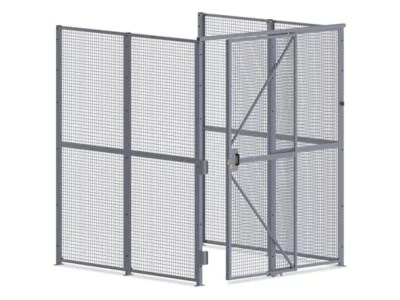 Wire Security Room with Sliding Door 8 x 8 x 10', 3Sided H109973 Uline