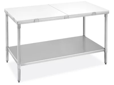 Poly Top Stainless Steel Worktable - 60 x 30" H-11200 - Uline