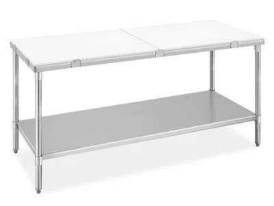 Poly Top Stainless Steel Worktable 72 x 30" H11201 Uline