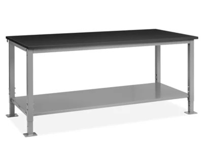 Lab Workbench with Bottom Shelf 72 x 36", Phenolic Top H11221 Uline