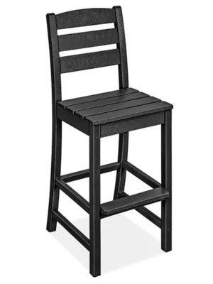 Polywood® Bar Height Patio Chair Black H11336BL Uline