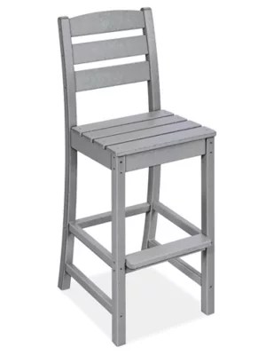 Polywood® Bar Height Patio Chair Gray H11336GR Uline