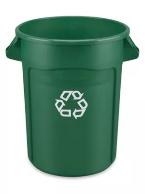Rubbermaid® Brute® Recycling Container 32 Gallon, Green H1478G Uline