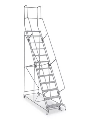 12 Step Rolling Safety Ladder Assembled with 10" Top Step H1554A10