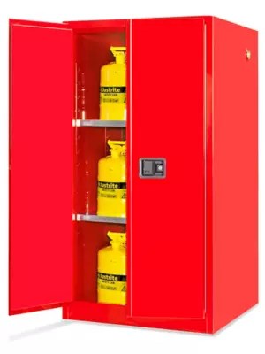 Standard Flammable Storage Manual Doors, Red, 60 Gallon H