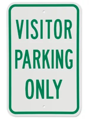 "Visitor Parking Only" Sign 12 x 18" H1660 Uline