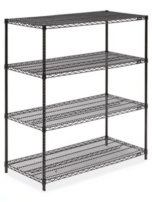 Black Wire Shelving Unit 48 x 24 x 54" H175054 Uline